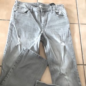 Cat & Jack straight leg grey denim pants with adjustable waist